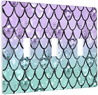 Декоративна 3-банда Трипл рокер сирена светлина прекинувач wallидна плоча покрива симпатична пурпурна и телска скала wallидна плоча за девојки жени декор за соба во сп