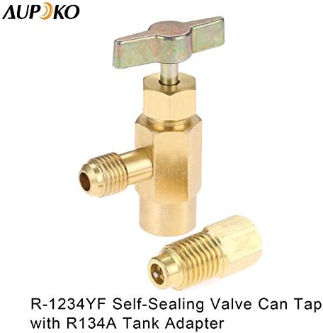 Само-заложбата R1234yf може да допре со адаптер за резервоарот R134A, 1/2 '' до 1/4 '' SAE ладилник може да се отвори шишиња со шишиња