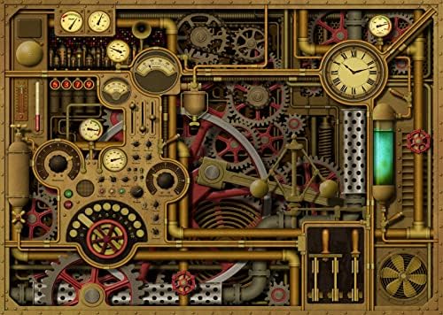 Белеко 20x10ft ткаенина Античка Steampunk позадина Ретро стари метални часовници бирање запчиња за запчиња за цевки, прекинувачи