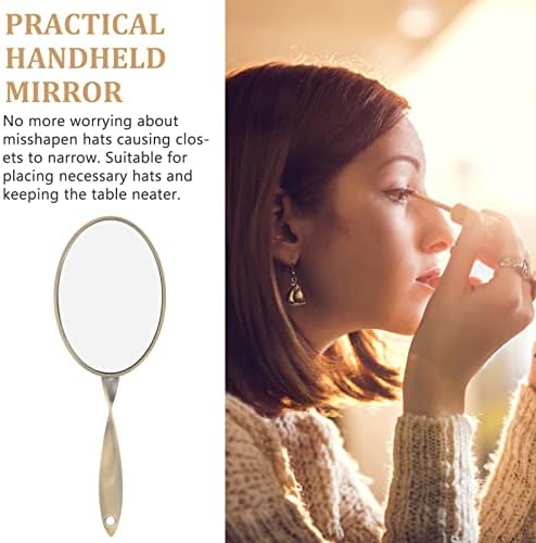 Lurrose Travel Makeup Mirror Handheld Mirror Vintage Rand Mirror Mopup Compact Rand Mirrers Патувачки чанти огледала со рачка Декоративно
