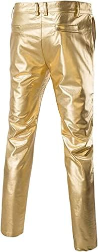 Метални панталони со метални панталони со златни костуми за метални клубови/панталони со права нозе