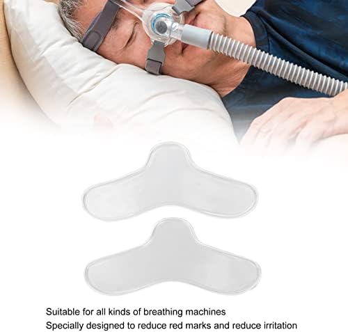 2 парчиња влошки за нос гел, силиконска машина за дишење на носот, подлога за нос, подлога за удобност на маска за спиење, материјал за дишење