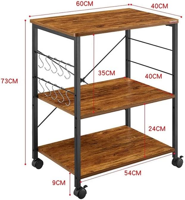 BHVXW 3 нивоа кујна за складирање Дома кујна мултифункционална количка за складирање на решетки