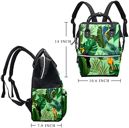 Тропски зелен лаптоп ранец за жени, пелена торба ранец за патувања торбички од колеџ ранец