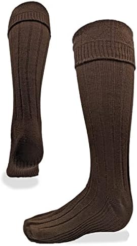 Шкотско црево Килт за мажи, ребрести чорапи за големини на чевли во САД
