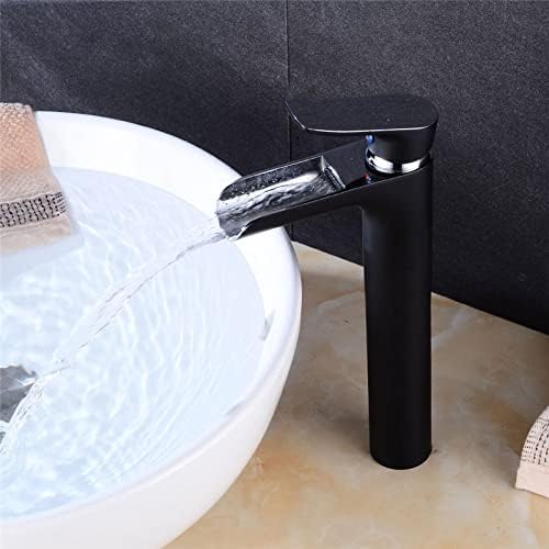 Басен басен тапаци водопад мијалник тапа со единечна рачка миксер од чешма бања црн месинг вода мијалник вода кран