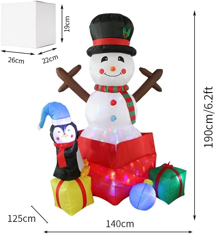Пет домени надуени Божиќни украси на отворено Божиќна декорација надувување Снежен човек и пингвин Светло снежен човек надувување