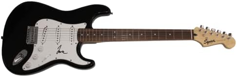 Тејлор Хокинс потпиша автограм со целосна големина Црна Фендер Стратокастер Електрична гитара Ц/ Jamesејмс Спенс Писмо за автентичност