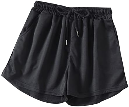 Тренингот шорцеви женски влечење еластични џемпери на половината на половината со низок пораст, панталони права нога цврста џогирање со џеб