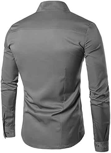 XXBR кошули за мажи, пролетен долг ракав навалено копче надолу по форма на формални врвови Неправилни полите, тенок, вклопна обична
