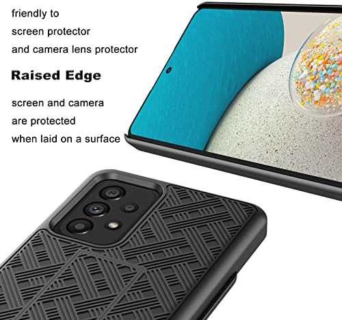 Tiflook Galaxy A53 5G Случај со Kickstand &засилувач; Ремен Клип Футрола, Тешки Ударни Оклоп Заштитни Солиден Ткаени Шема Хард Пластични Телефон