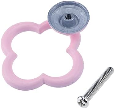 Семетал 8 парчиња Розова Рачка За Влечење Со Една Дупка Метални Копчиња За Мебел Во Форма На Детелина Со Четири Лисја За Вратата На Фиоката