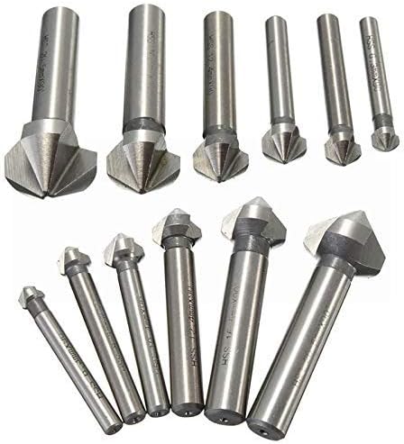 DTACKE 6PC 90 степени 3 FLUTE CHAMFERING END MILL CUTHER BIT HSS CHAMFER COMPERINK BITS SET