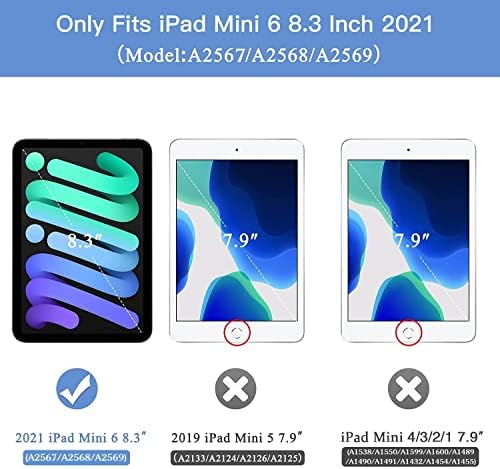 BMOUO iPad Mini 6 Case for Kids, iPad Mini 6 -та генерација кутија за деца, iPad mini 6 Case - со вграден заштитник на екран, шок -изобилен