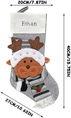 Божиќни чорапи - 16in Божиќ 3Д декоративни чорапи торба за бонбони, симпатична Дедо Снежана ирваси за ирваси Подарок Торба