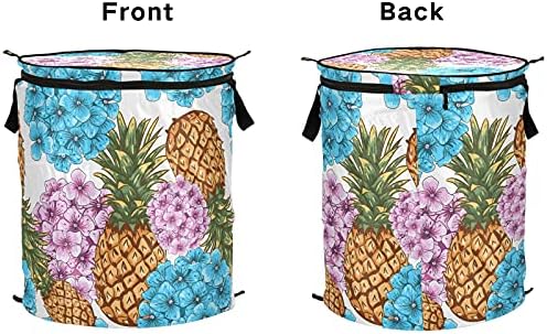 Цвеќиња од ананас се појавуваат со алишта за перење со капакот за преклопување на капакот за склопување торба за перење за патувања