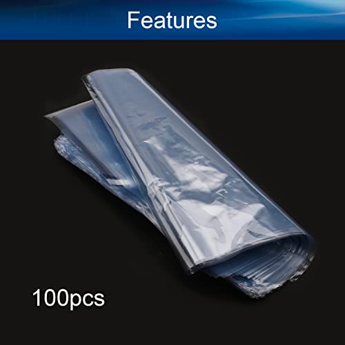 Bettomshin 100pcs PVC вреќи за завиткување на топлина, 10,24 x 7.09inch, L x W намалување на торбите за пакување на завиткување светло сина за