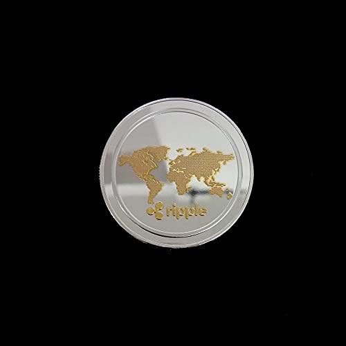 1 парчиња комеморативна монета злато-позлатена сребрена облога на бран-монети Ripple виртуелна криптовалутност 2021 монета