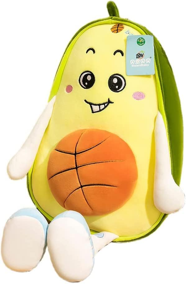 Xzjmy авокадо кадифен перница, симпатична кошарка полнето животно 19,6 инчи-фиво мека кадифен играчки за прегрнување за перници за деца,