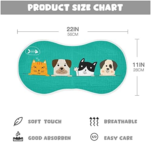 Xigua Dog Muslin Baby Burp Clains, 2 пакувања чисто памучно памучно бебе, сет, абсорбента и мека крпа од крпа за новороденчиња за девојчиња