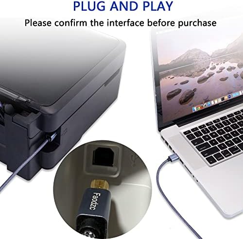 Кабел за печатач 25 стапки, ДОЛГ USB Кабел ЗА Печатач Faodzc 2.0 Тип Машки До Б Машки Кабел За Скенер За Печатач Со Голема Брзина