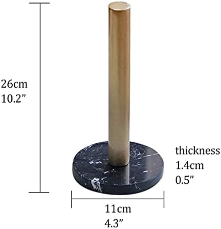 Рахима Вајпинг - држачи за тоалетна хартија метал стои со мермерна основа црно исправено ткиво ролна диспензерот кујнски хартиена