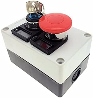 Копче за копче Vevel Push, 660V 10A 2 Позиција Вклучено/Исклучено Моментно заклучување на копчето за заклучување 40мм Црвена печурка