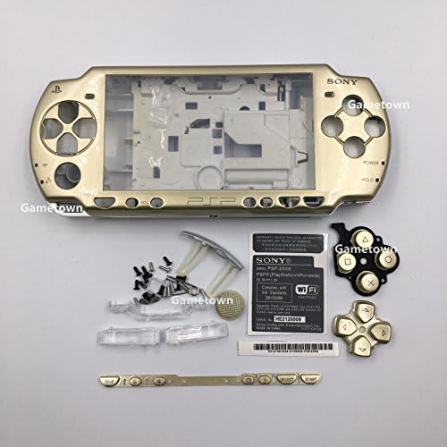 Нова замена Sony PSP 2000 Конзола Комплетна обвивка за куќишта со копчиња поставено -златно.