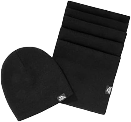 Lonsdale Black Beanie Hat и Scarf Pack Подарок сет зима