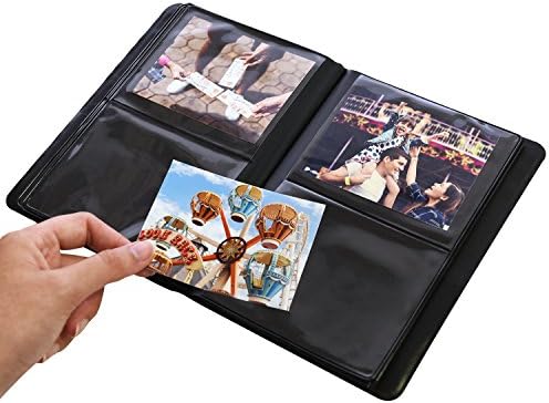 Zink Polaroid 64 -џебен фото албум w/елегантен ватиран капак за 3x4 фото -хартија - црна
