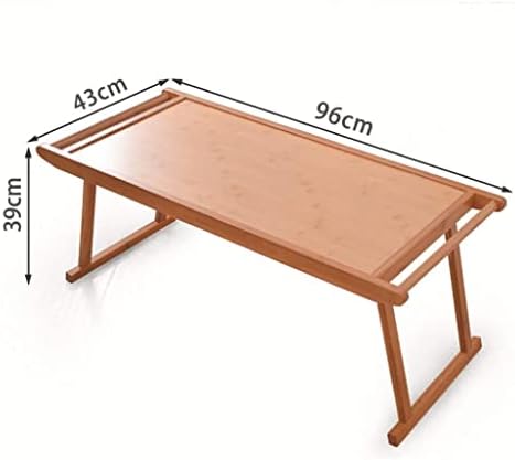 WYFDP со голема големина лаптоп лента за лаптоп преклопна табела за кревети за кревети, ТВ табела за табела бамбус прилагодлив појадок