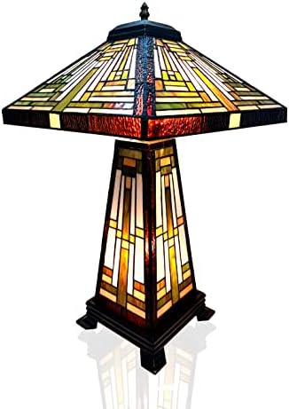 Надуоксрк Тифани фигура Табела за ламби, геометриски стил, легура база, дијагонала од 19 инчи, NAD13.5-1TB, 3-ламкови капачиња