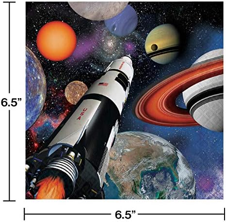 Креативно конвертирање на салфетки за ручек во вселената во просторот, 6,5 x 6,5-инчи, повеќебојни