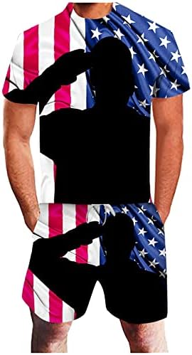 Смокинг Смокинг Спортски 3д Печатење Машки Костум Знаме Независност Лето Американски Ден Мажите костуми &засилувач; Менс Партија