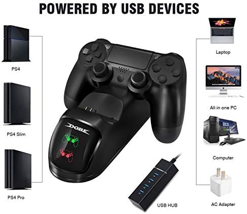 FIDGETFIDGET USB Двојна Полнач Приклучок Станица Стојат За Sony PS4 Контролер Игра Додатоци НАС