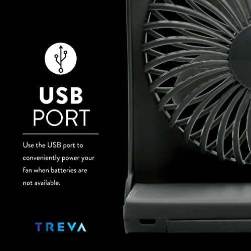 ТРЕВА 5-Инчен USB И Биро Вентилатор На Батерии Со Две Брзини На Ладење И Прилагодлив Наклон МАЛ Вентилатор USB Вентилатор Кабина Додатоци