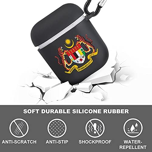 Грб На Малезија Силиконски Заштитен Капак Отпорен На Удари Компатибилен Со Apple Airpods 1/2 Случај За Безжично Полнење