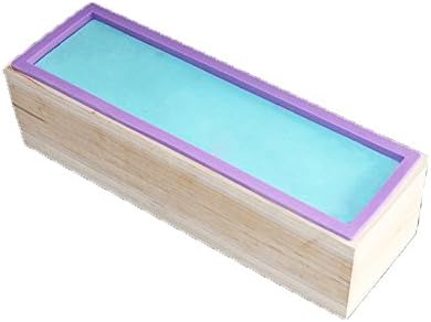 Flexible SerdokntBig Флексибилен правоаголен сапун силиконски мувла со дрвена кутија за домашна 42oz сапун Производство