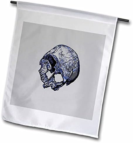 3Drose Taiche - Илустрација - Череп - Скршен човечки череп во стил на тетоважа - знамиња