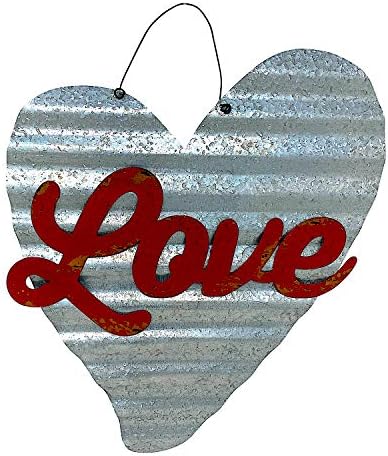 Срце и Loveубов знак на вinesубените Ден на wallидна врата Домашна соба виси декор рустикален метал 14,5 x 12