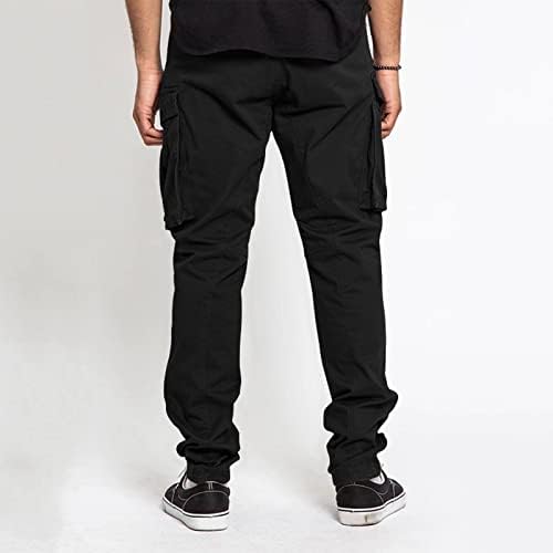 Машка мода опуштено вклопување карго Pant Multi џеб обични панталони за пешачење панталони џогер џемпери џемпери