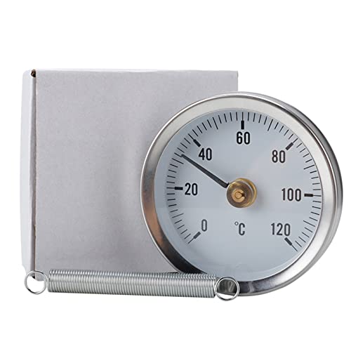 Термометар за клип на цевки со пролет, не'рѓосувачки челик дома и индустриски температурен мерач на загревање на цевката за мерење на температурите