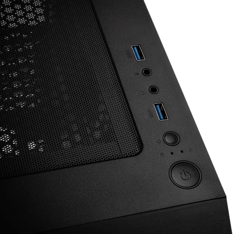 Bitfenix nova mesh se tg компјутер за игри со 2 црни вентилатори, ATX/Micro ATX/Mini ITX/Temered Glass, црно