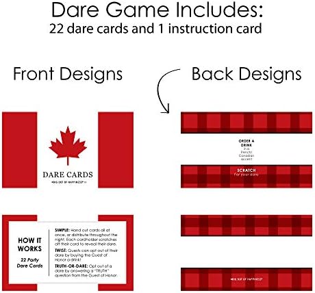 Голема точка на среќа Денот на Канада - Канадска игра за играње на забави, осмелини картички - 22 брои