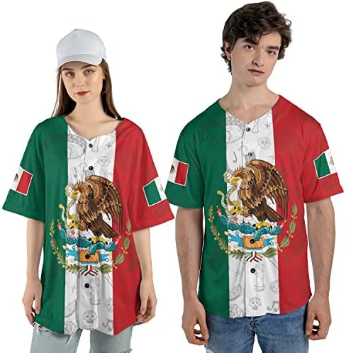 АОВЛ Персонализирана мексико бејзбол дрес, мексикански бејзбол дрес за мажи жени, мексикано знаме Jerseyерси, мексико бејзбол дрес
