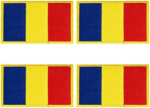 4 парчиња Романија Романци знамиња закрпи, кука и јамка извезени тактички закрпи на знамето за ранец за ранец за капаци.