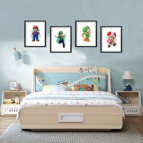 Акварел Токтиликт Супер Марио, постер за игри, отпечатоци за видео игри, расадник, artидна уметност Супер Марио, Фото, wallид декор,