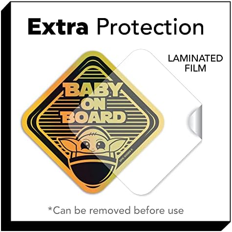 ЕПСКА Стока Симпатична Бебе На Одборот Големи 5х5 холографски Налепници [2-Пакет] Бебе Подарок Сет - Безбедносен Знак За Автомобил Прозорец,