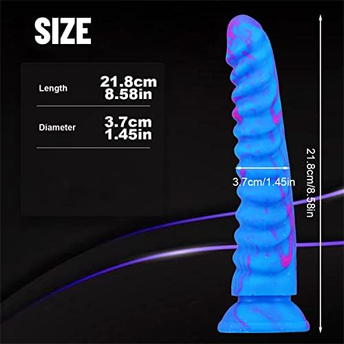 Реален шарен аналниот приклучок на змеј дилдо, 8,58 инчи мек флексибилен течен силиконски дилдос дебела анална мушка за возрасни секс