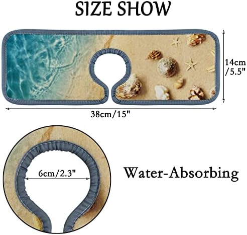 Абсорбента кујна тапа душеци 3 парчиња школка лето плажа морска вода тапа за мијалник за мијалник